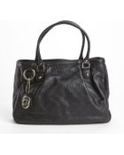 Gucci Black Leather Ssima Pattern Top Handle Tote - Lyst