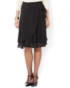 Lauren by Ralph Lauren Faux Wrap Ruffled Skirt - Lyst