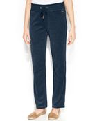 Calvin Klein Wide-Leg Velour Drawstring Pants - Lyst