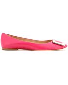 Roger Vivier Belle Vivier Leather Ballerinas - Lyst