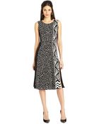 Oscar de la Renta Heart Print Embroidered Crepe Dress - Lyst