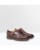 Zara Leather Buckle Monk Shoe - Lyst