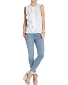 BCBGMAXAZRIA Camelle Sleeveless Ruffle Top - Lyst