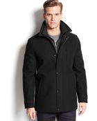 Calvin Klein Wool-Blend Melton Bibbed Car Coat - Lyst