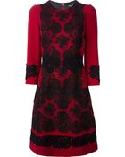 Dolce & Gabbana Lace Accent Crepe Dress - Lyst