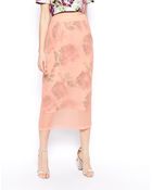 Asos Salon Midi Skirt In Floral Organza - Lyst