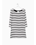 Mango Cut-Out Striped Dress - Lyst