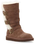 Ugg Australia Maddi Triple-Buckle Tall Suede Boot - Lyst