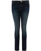 J Brand Navy Mid-Rise Skinny Leg Jeans - Lyst