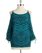 MICHAEL Michael Kors Cold Shoulder Blouse - Lyst