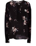 Nina Ricci Printed Crepe De Chine Blouse - Lyst