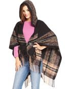 Collection Xiix Stripe Border Hooded Wrap - Lyst