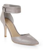 BCBGMAXAZRIA Printz Mid-Heel Exotic Pointed-Toe Pump - Lyst