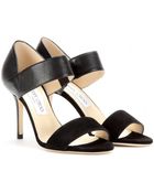 Jimmy Choo Tesoro Leather And Suede Sandals - Lyst