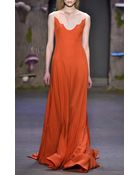 Honor Double Silk Georgette Scoop Neck Gown - Lyst