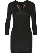Just Cavalli Silk Chiffon-Paneled Stretch-Jersey Mini Dress - Lyst