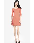 Express Long Sleeve Zip Back Trapeze Dress - Coral - Lyst