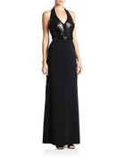 Laundry By Shelli Segal Sequin-Top Halter Gown - Lyst