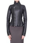 Rick Owens Viscose And Leather Jacket - Lyst
