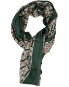 Armani Jeans Scarf 110X110 Wool Logo All Over - Lyst