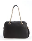 Gucci Black Leather Soho Tassel Detail Top Handle Bag - Lyst