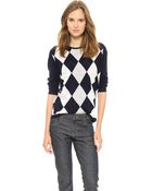 6397 Argyle Crewneck Sweater Navy - Lyst