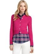 Brooks Brothers Long-Sleeve Cropped Cardigan - Lyst
