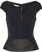Antonio Berardi Paneled Woven Peplum Top - Lyst