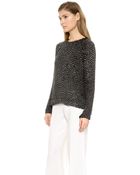 Kaufman Franco Leather Sequin Top - Onyx - Lyst