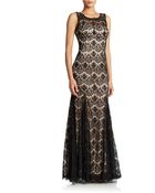 Betsy & Adam Flared Skirt Evening Gown - Lyst