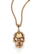 Alexander McQueen Crystal Spiked Skull Pendant Necklace - Lyst