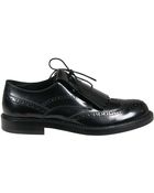 Tod's Scarpa Con Stringa E Frange In Vernice Nero Uomo - Lyst