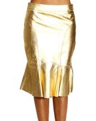 Moschino Cheap & Chic Skirt Leather Gold - Lyst