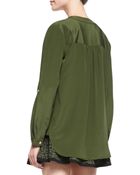 Diane von Furstenberg Danielle Flap-Pocket Blouse - Lyst