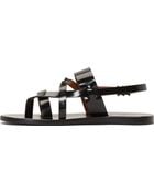 Valentino Black Leather Studded Gladiator Sandals - Lyst
