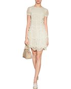 RED Valentino Silk Dot Embroidered Dress - Lyst