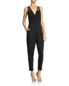 French Connection Lace Trim Jersey Jumpsuit - Lyst