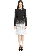 Oscar de la Renta Wool Crepe & Tweed Embroidered Dress - Lyst