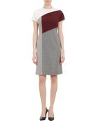 Fendi Silk And Tweed Colorblock Dress - Lyst