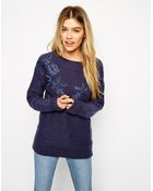 Asos Jumper With Embroidered Lace Detail - Lyst