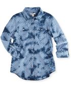 Silver Jeans Co. Dotted Chambray Shirt Bleach Blue - Lyst
