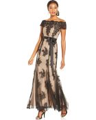 Betsy & Adam Offtheshoulder Belted Lace Gown - Lyst