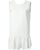 MSGM V-Back Peplum Hem Dress - Lyst