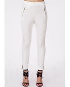 Missguided Bertha Faux Leather Biker Trousers White - Lyst