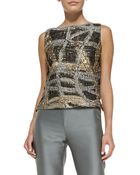 Lafayette 148 New York Maddie Sleeveless Metallic Top - Lyst