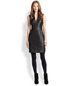 Akris Punto Faux Leather & Jersey Dress - Lyst