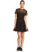 DKNY Mesh Pleated Dress - Lyst