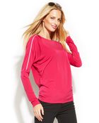 Michael Kors Michael Longsleeve Zipshoulder Top - Lyst