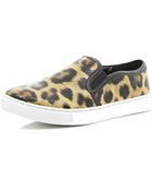 River Island Brown Leopard Print Snake Plimsolls - Lyst