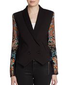 Twelfth Street Cynthia Vincent Printed-Sleeve Tuxedo Jacket - Lyst